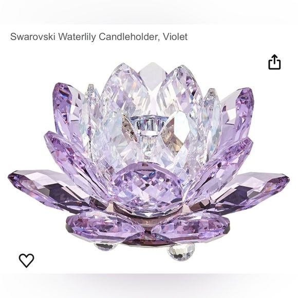 Swarovski Violet Crystal Waterlily candle holder - Picture 2 of 5